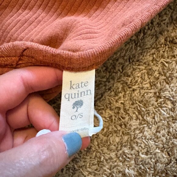 Kate Quinn ribbed rust double layered melange rib baby toddler blanket - Picture 3 of 3